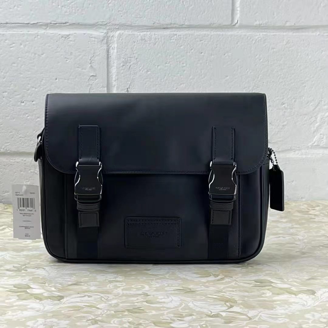 Coach C2715 Track Leather Crossbody men In Black Coach C2715 Track Leather Crossbody men In Black